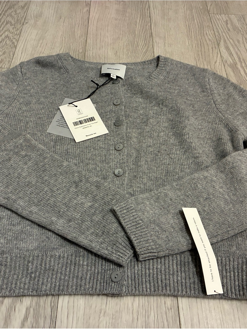 Brand New Reformation Clara Cashmere Crew Cardigan